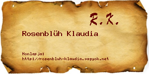 Rosenblüh Klaudia névjegykártya
